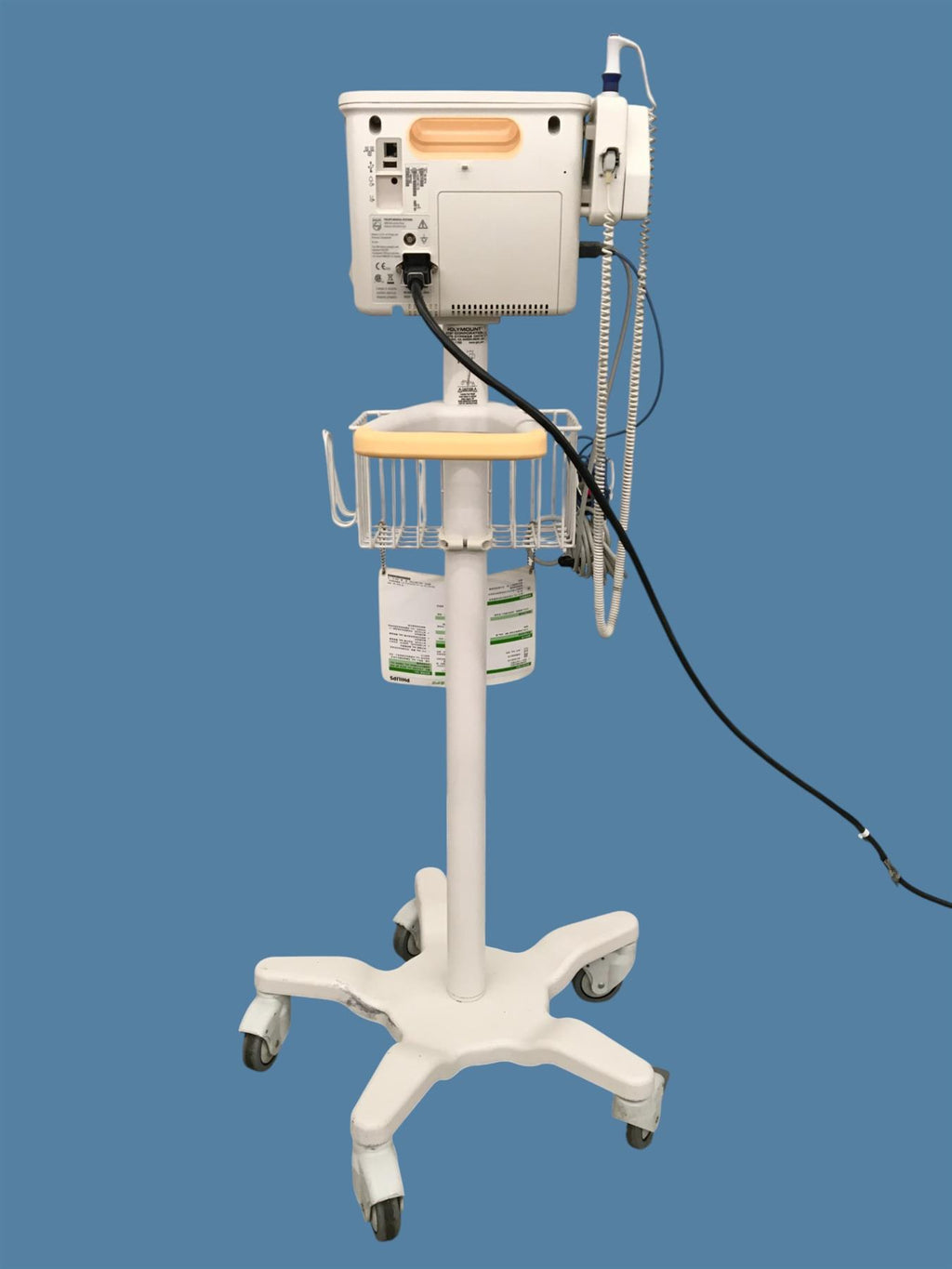 Philips SureSigns VS3 Vital Signs Monitor w/ Cart, Pulse/SpO2 Sensor, NIBP Hose