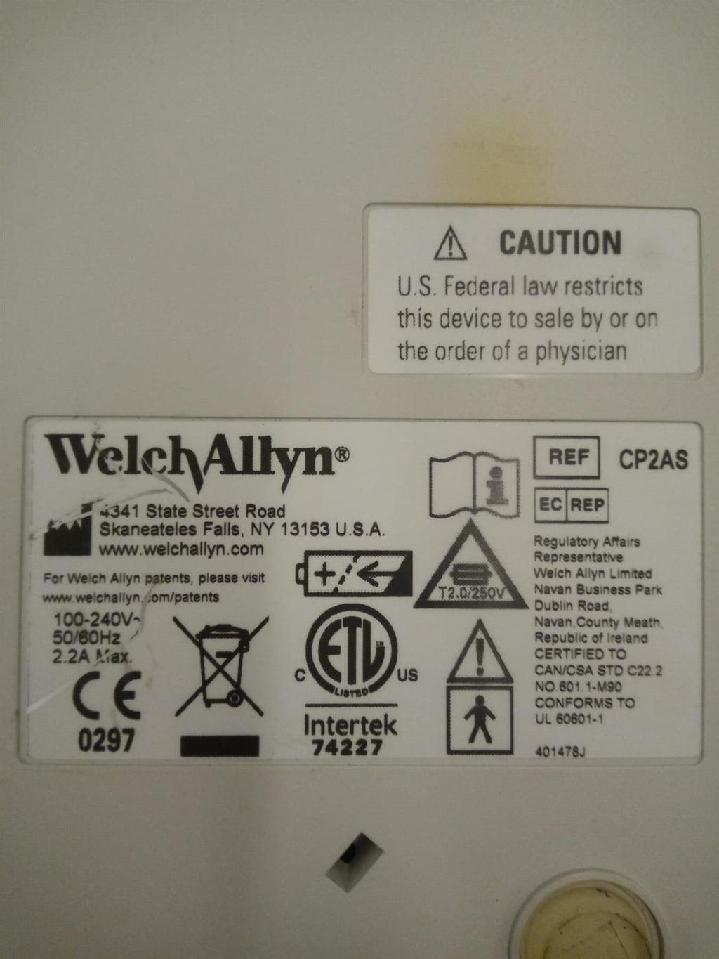 Welch Allyn CP 200 EKG/ECG Patient Monitor (REF: CP2AS)