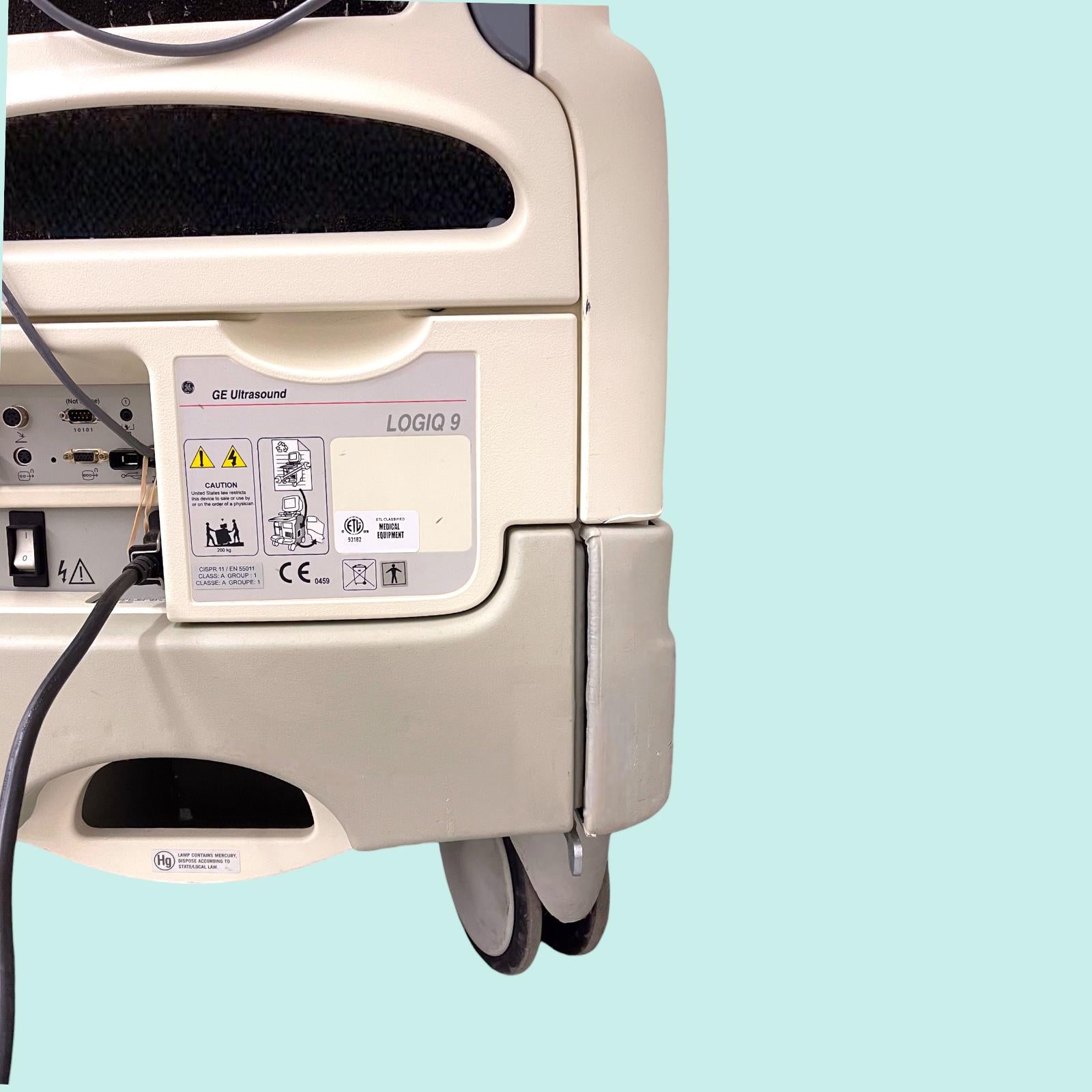 General Electric GE Ultrasound Logiq 9 w/ License & 3 Probes 5177000