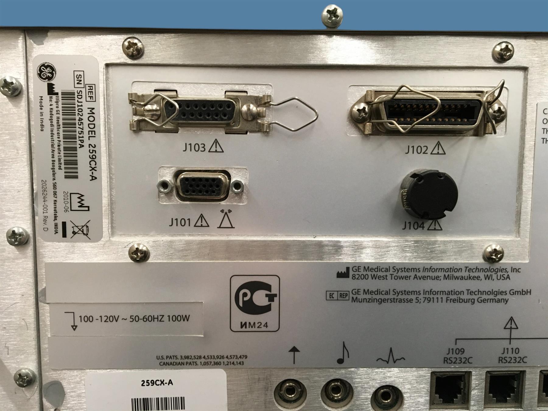 Wipro GE Healthcare 259CX-A Corometrics 250cx Series Fetal Monitor