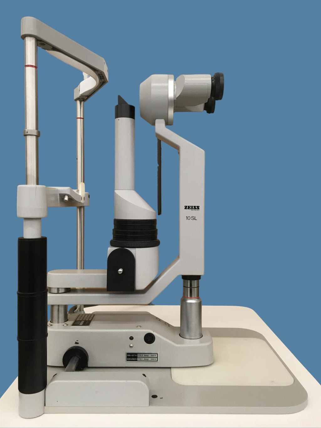 Carl Zeiss 10 SL Slit Lamp w/ OK=19x, ƒ T = 80 Binocular Eyepiece w/ Cart/Stand