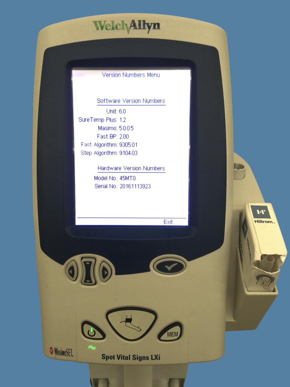 Welch Allyn Spot Vital Signs LXi 45MT0 w/ SureBP, Masimo SpO2 & SureTemp Plus