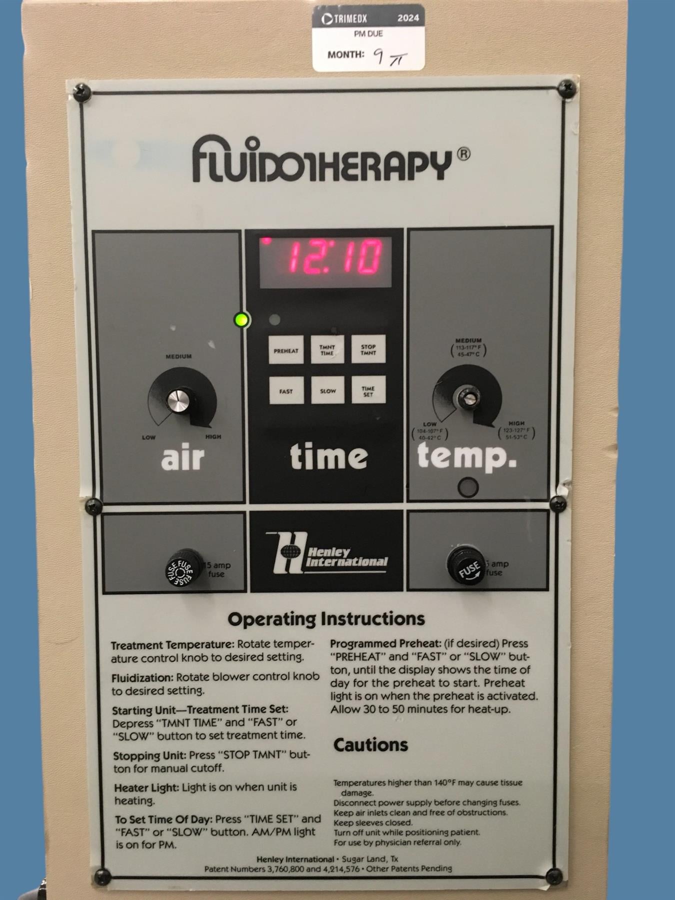 Henley Chattanooga Model 110 Fluidotherapy / Heat Therapy System