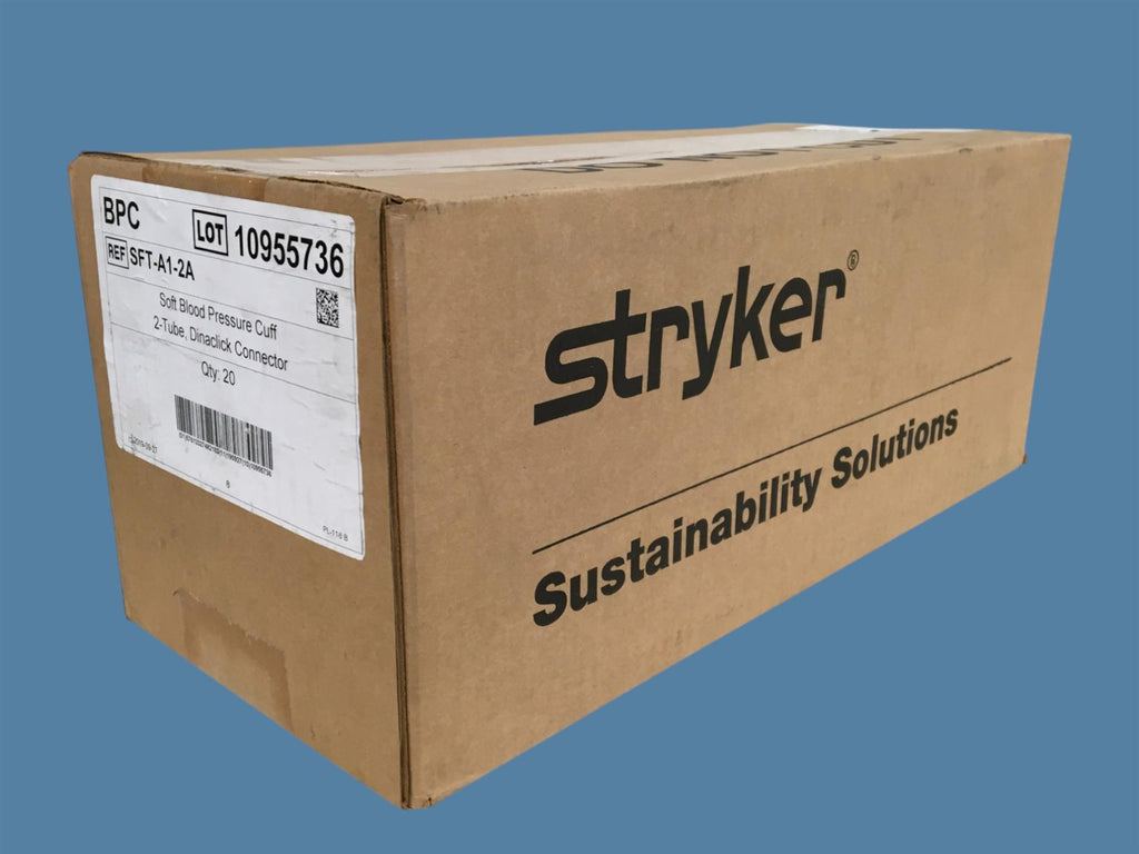 (x20) Stryker SFT-A1-2A Small Adult Soft Blood Pressure Cuff, 2-Tube, Dinaclick