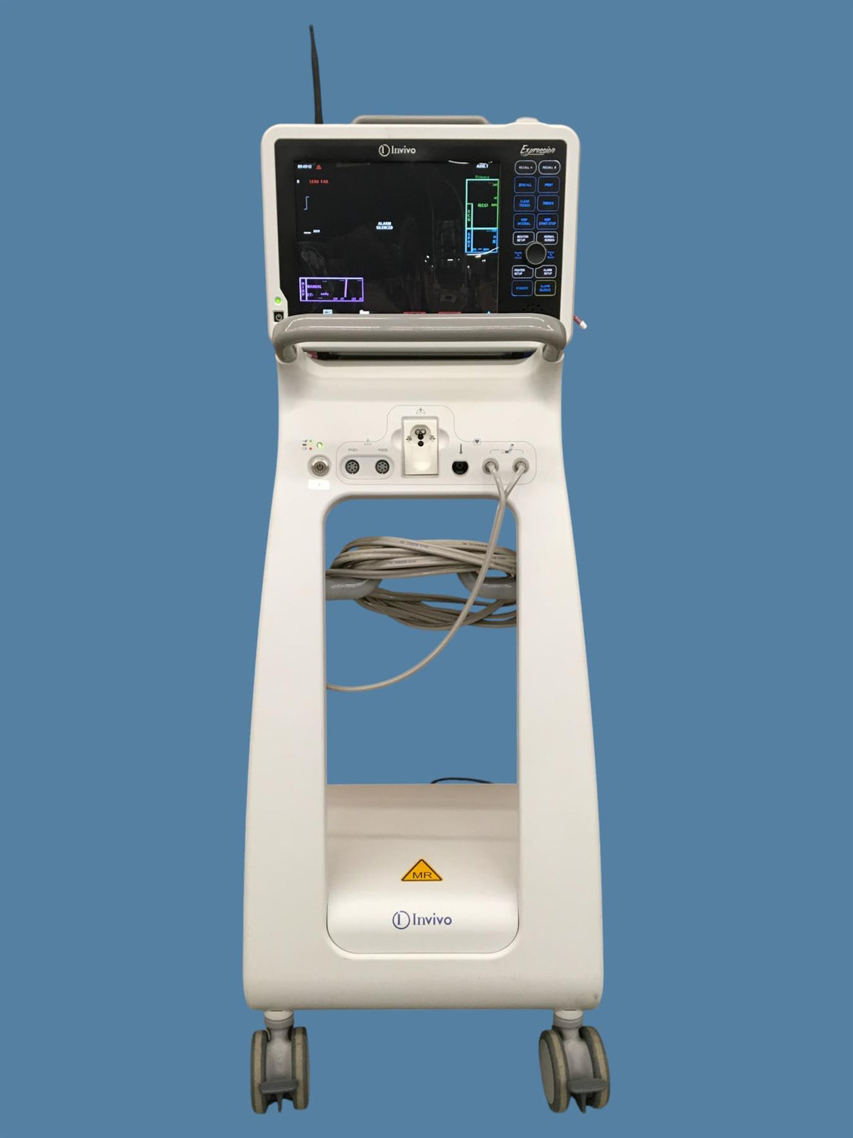 Invivo Expression MRI System 865214 w/ Cart, PSU, ECG Module (2 Batt) & BP Cuffs