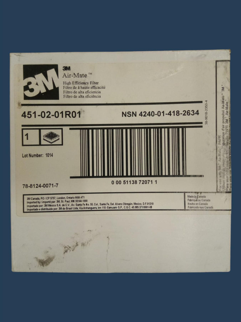 3M Air-Mate High Efficiency Filter for PAPR Systems - 451-02-01R01