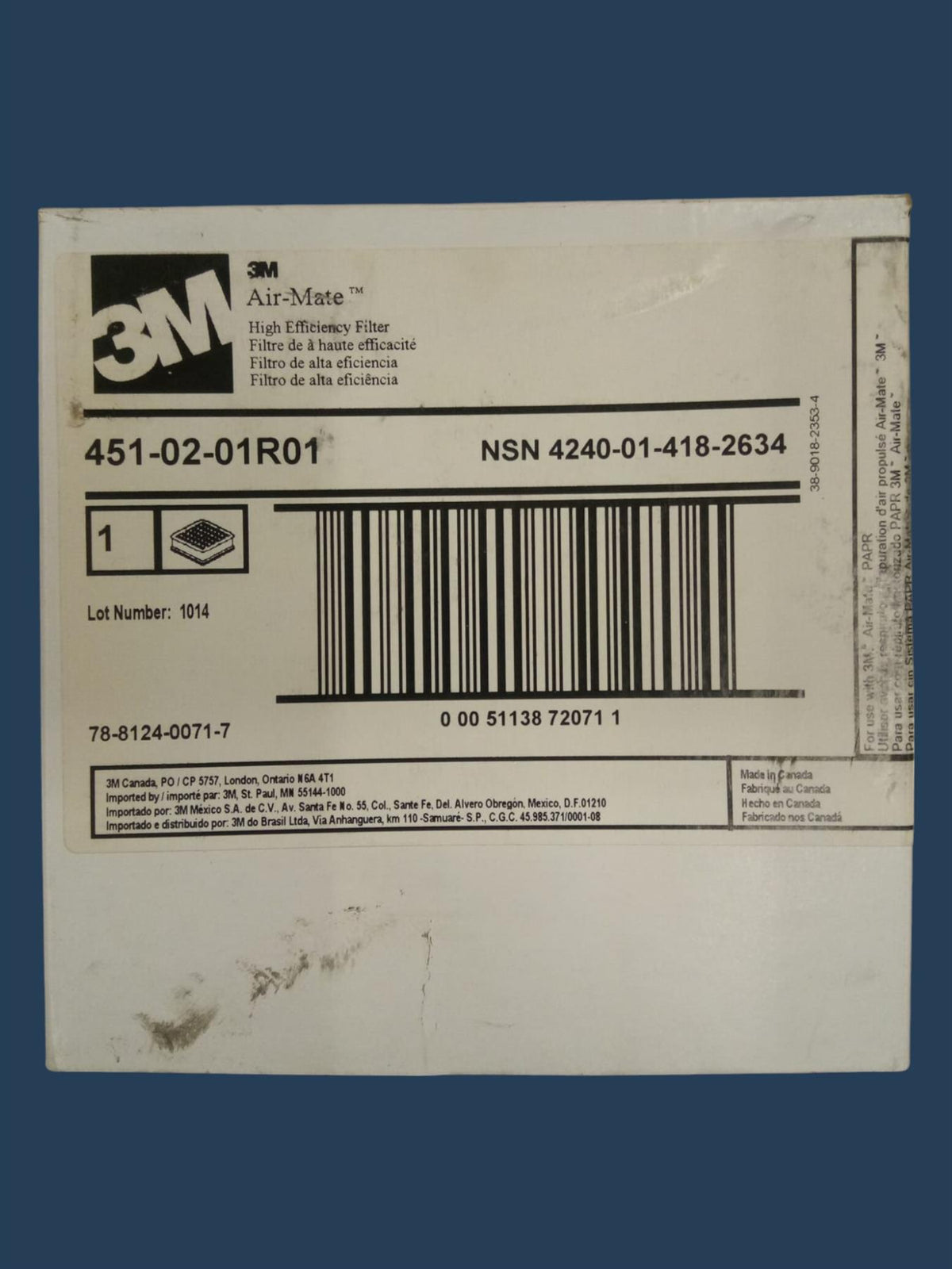 3M Air-Mate High Efficiency Filter for PAPR Systems - 451-02-01R01