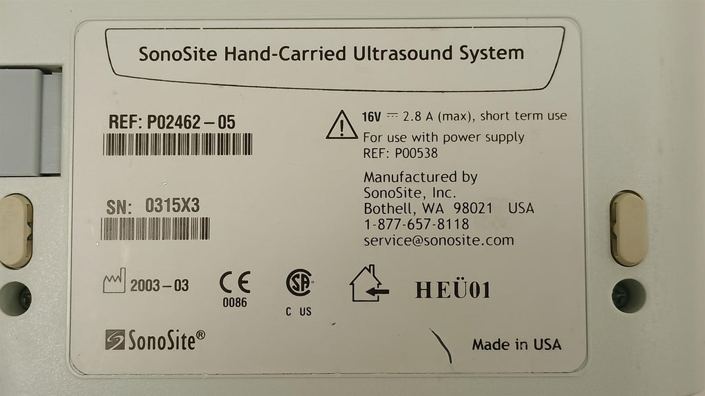 SonoSite 180 Plus Portable Ultrasound System w/ L38/10-5 Probe & Power Cart READ