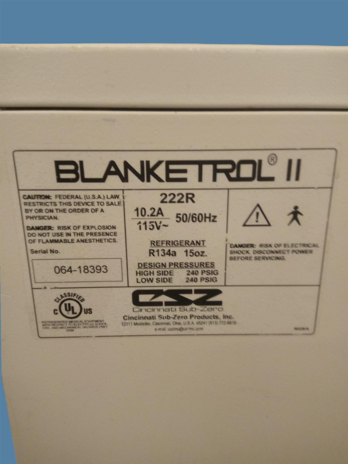 Cincinnati Sub-Zero Blanketrol II 222R Therapeutic Hyper/Hypothermia System