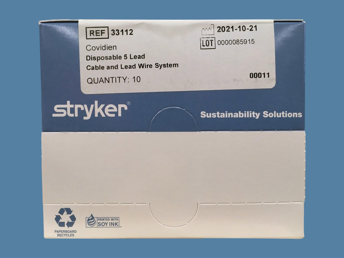 Covidien 33112 Disposable 5-Lead Cable System - Stryker Reprocessed (Box of 10)