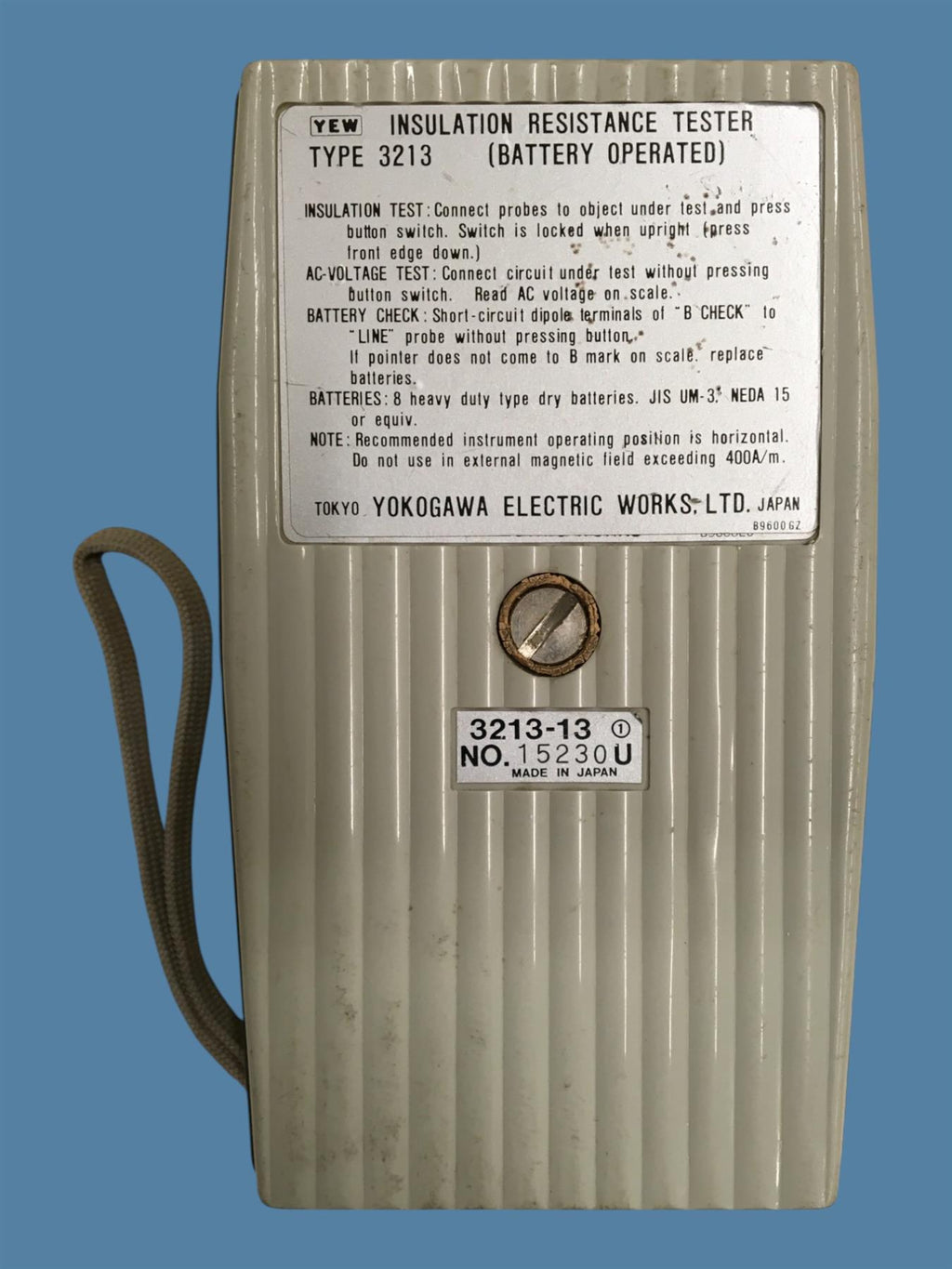 Yokogawa YEW 3213-13 Insulation Resistance Tester w/ Holder & Leads