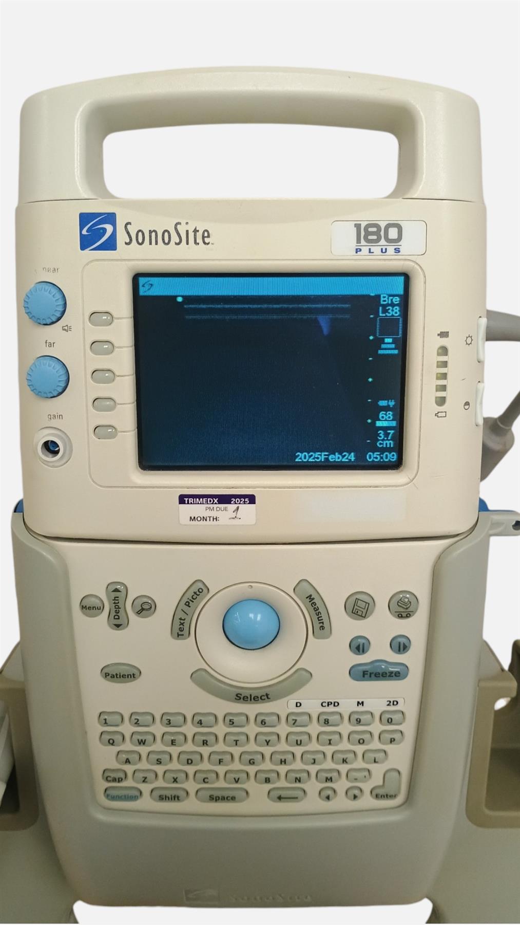 SonoSite 180 Plus Portable Ultrasound System w/ L38/10-5 Probe & Power Cart READ