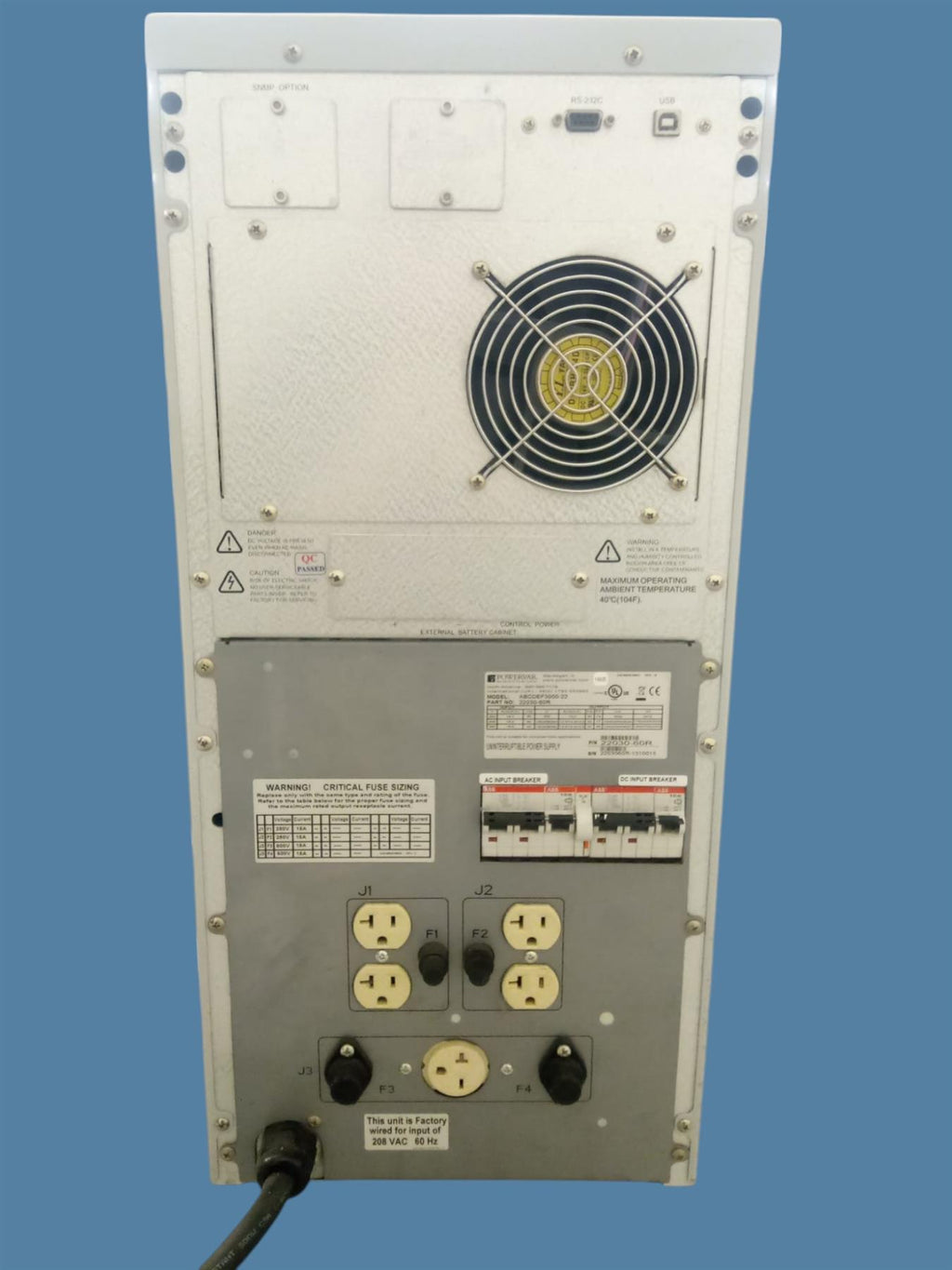 Powervar ABCDEF3000-22 Uninterruptible Power Supply Unit 22030-60R