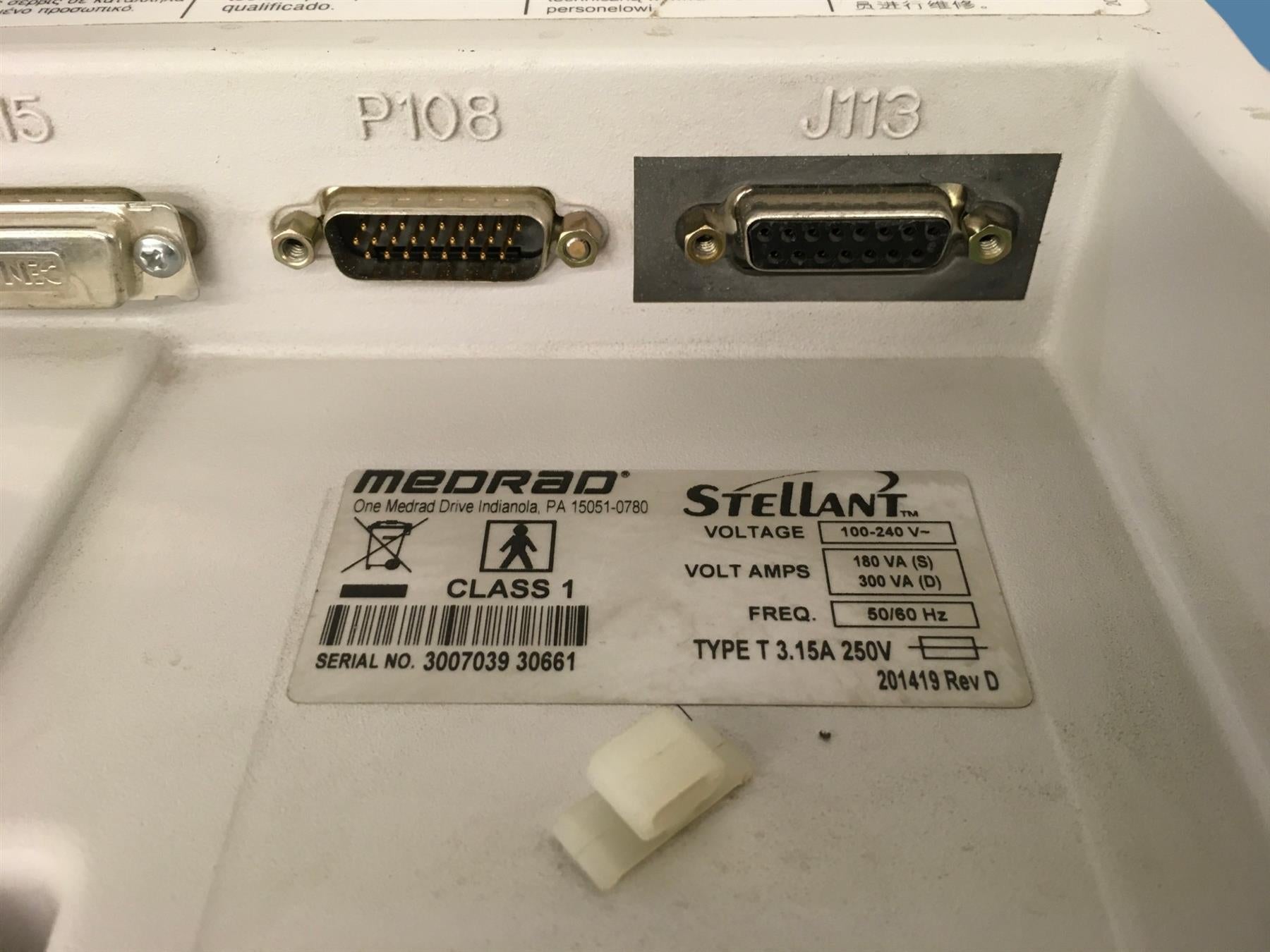 Medrad Stellant CT Injection System Power Supply Base Unit 201419 Rev D