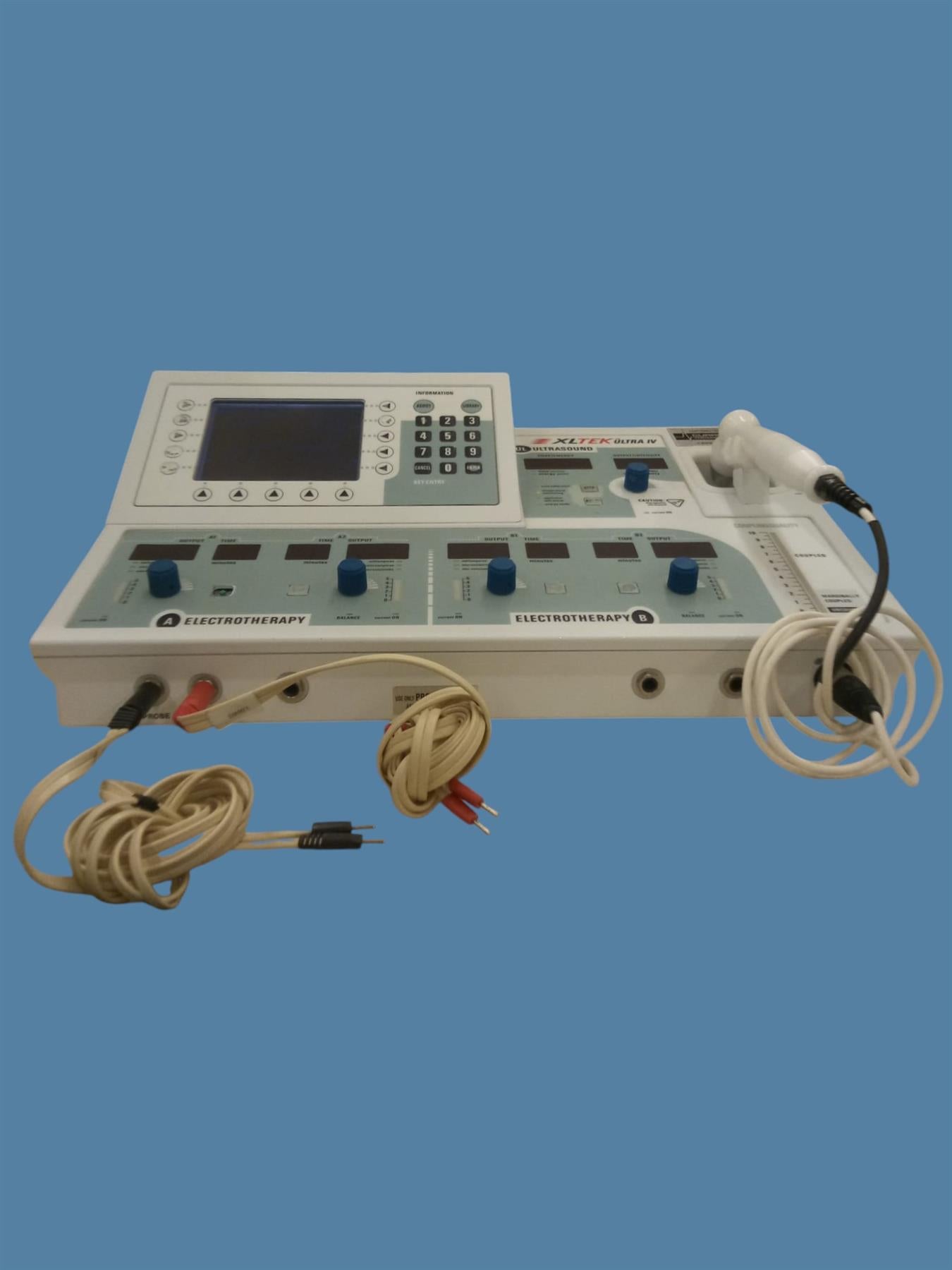 XLTEK Ultra IV Ultrasound/Electrotherapy Unit (EX-UL4) w/ Applicator & Leads