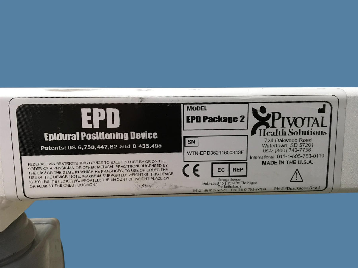 Pivotal Health Solutions "EPD Package 2" Epidural Positioning Device
