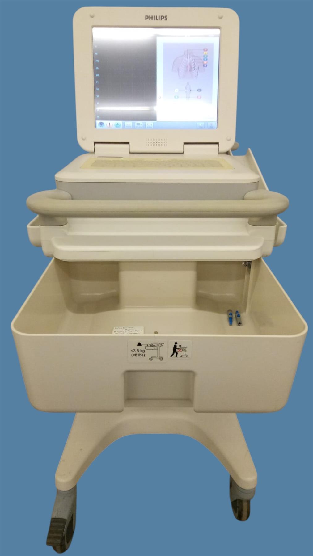 Philips PageWriter TC70 Color TouchScreen ECG/EKG Machine + Cart/WiFi/PowerSpply
