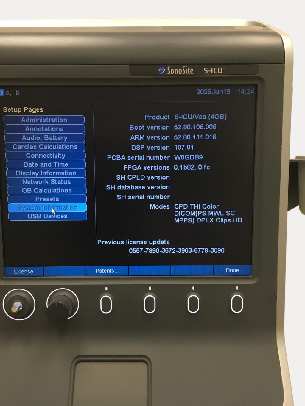 2012 SonoSite S-ICU P09417-55 P07577