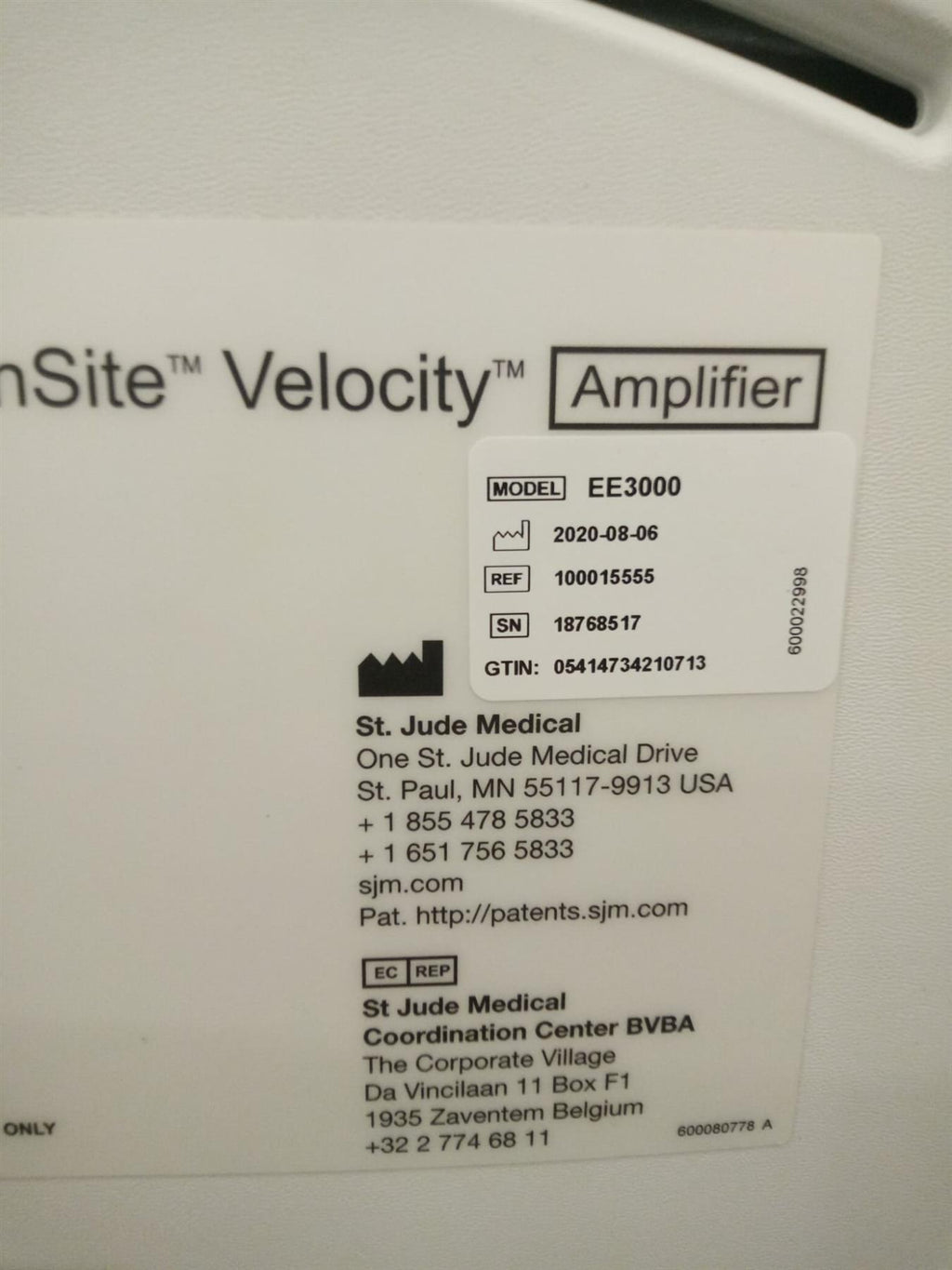 St. Jude EnSite Velocity Amplifier EE3000 w/ GenConnect,NavLink Module,Accs,Cart