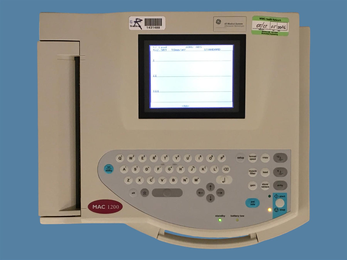 GE MAC 1200 Interpretive Resting Electrocardiograph ECG / EKG System 10116823